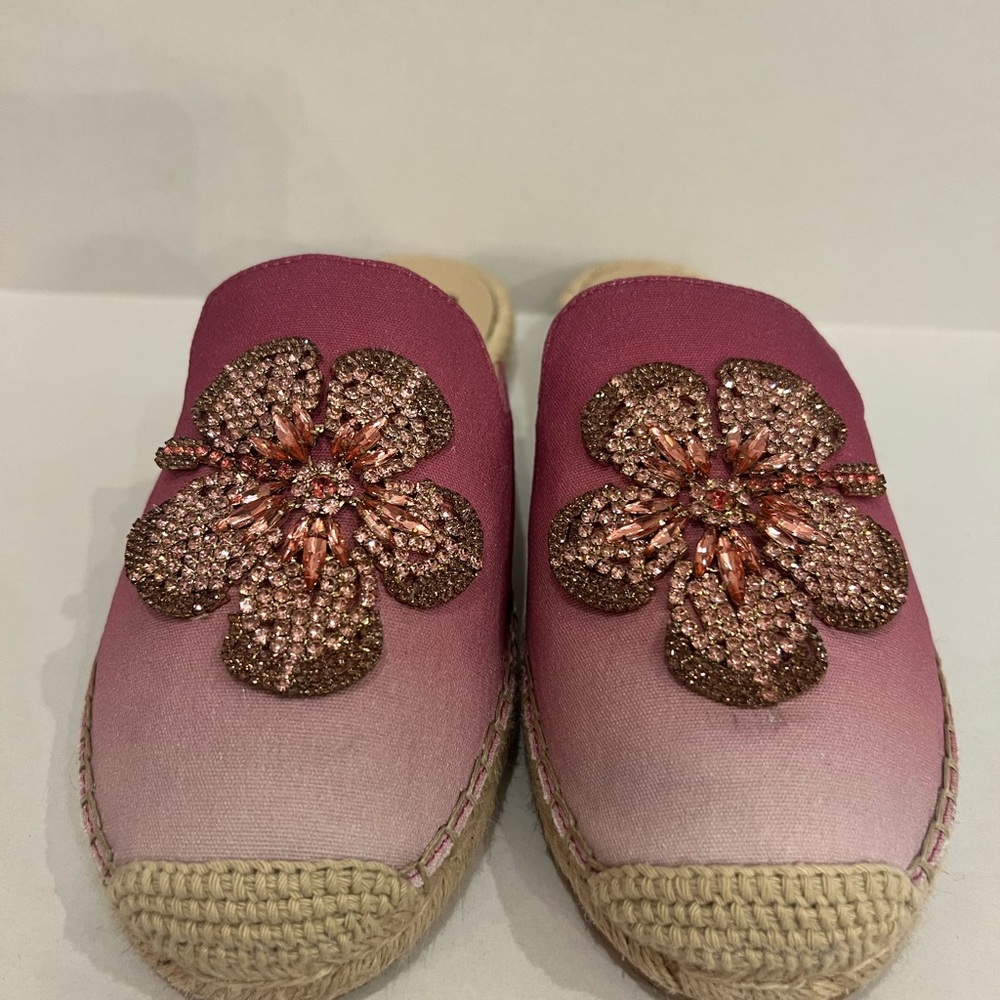 White House Black Market Pink Floral Espadrilles